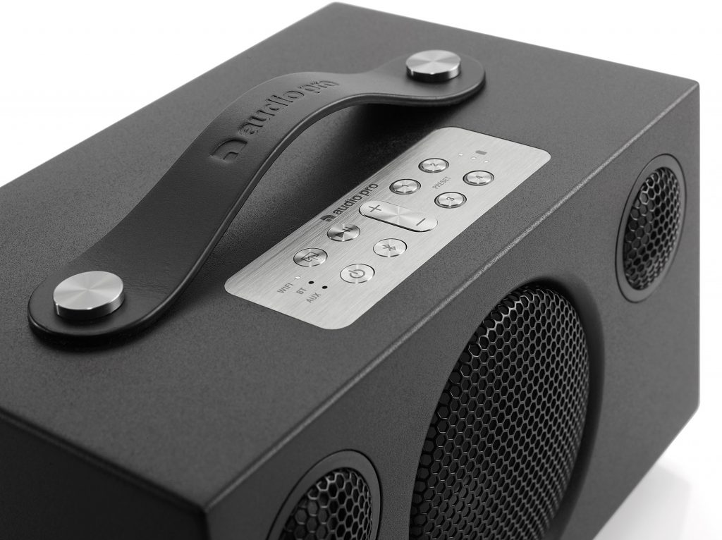 wireless multiroom speaker Addon C3 black detail works with alexa AudioPro 1