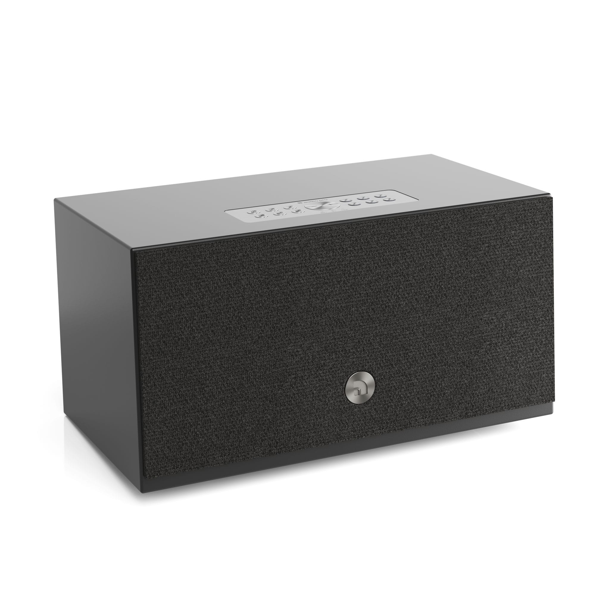 wireless-multiroom-speaker-C10MkII-black-angled-airplay2-google-cast-chromecast-AudioPro