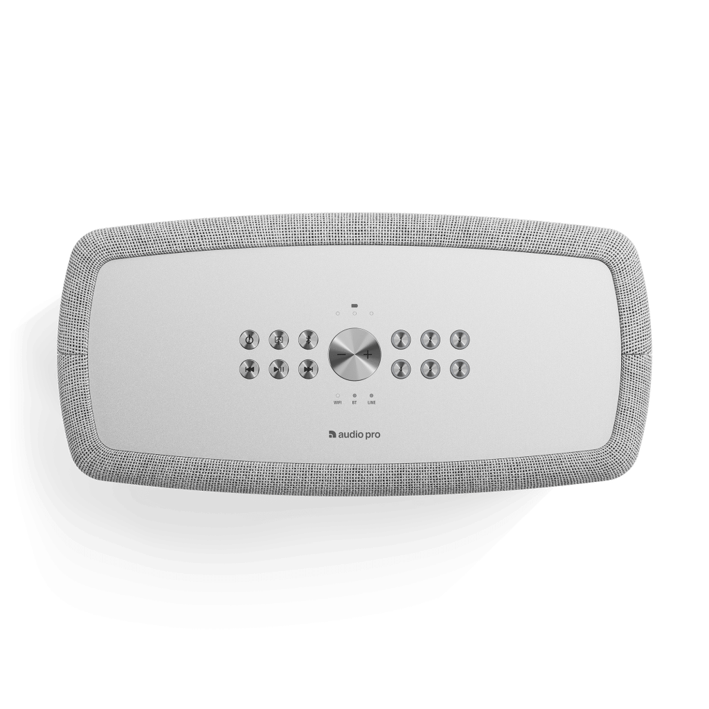 wireless portable multiroom speaker A15 light grey top airplay2 google cast chromecast AudioPro